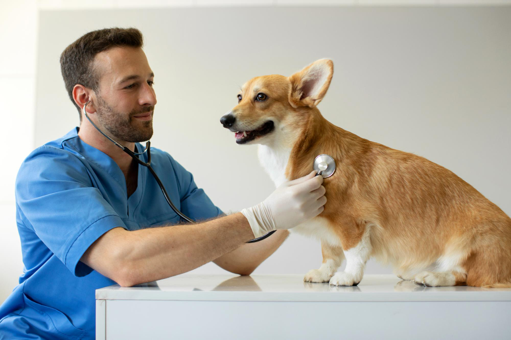 Veterinária em procedimento cirúrgico com gato
